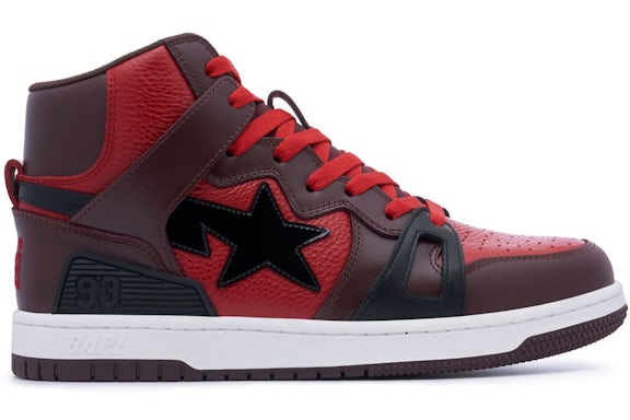 A Bathing Ape Bape Sta 93 Hi Red Burgundy - image 1