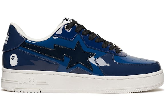 A Bathing Ape Bape Sta Icon Low Navy Blue Patent - image 1