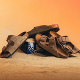 Birkenstock Arizona Suede Leather Soft Footbed Taupe - image 3