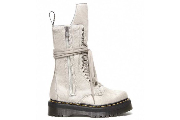 Dr. Martens 1918 Ro Hair On Lace Up Strobe Calf Length Platform Boot Rick Owens - image 1