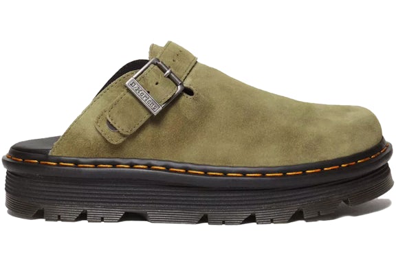 Dr. Martens Zebzag Suede Slingback Platform Mule Muted Olive - image 1