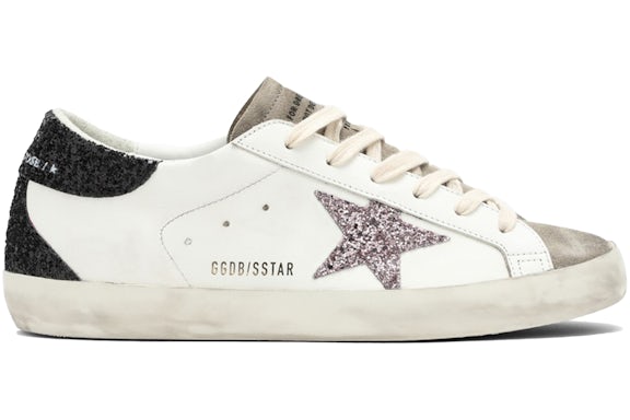 Golden Goose Super-Star White Black Cream Glitter (Women's) - image 1