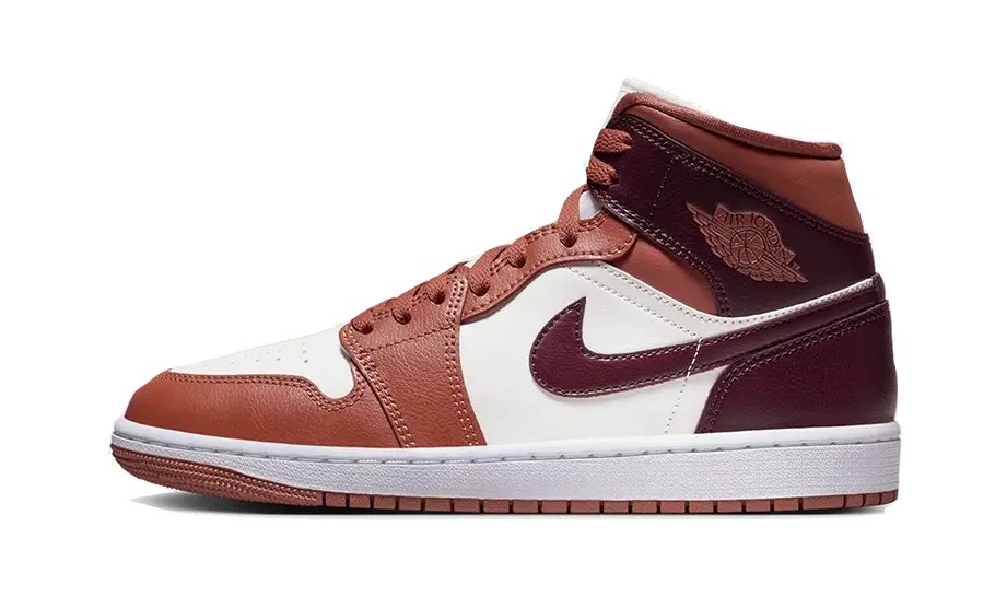 Air Jordan 1 Mid Dusty Peach Night Maroon - image 1