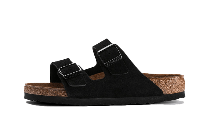 Birkenstock Arizona Suede Leather Soft Footbed Black - image 1