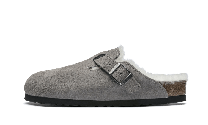 Birkenstock Boston Shearling Suede Stone Coin - image 1