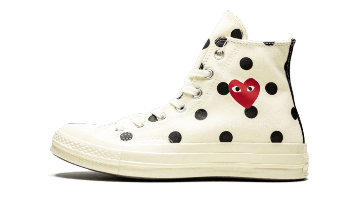 Converse Chuck Taylor All-Star 70s Hi Comme des Garçons PLAY Polka Dot White - image 1