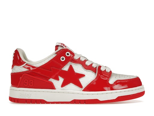 A Bathing Ape Bape SK 8 Sta Red White Patent - image 1