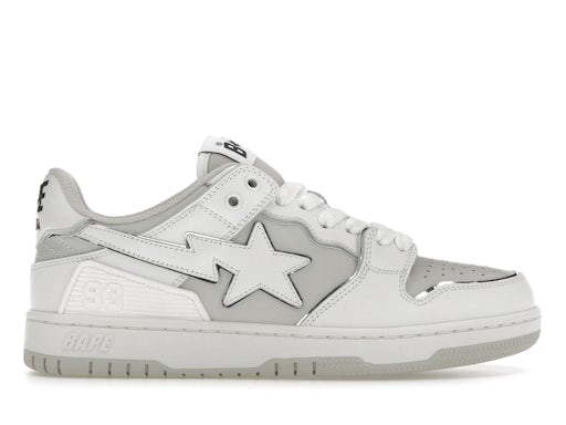 A Bathing Ape Bape SK 8 Sta White Silver Grey - image 1