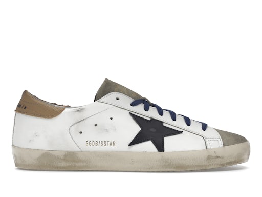 Golden Goose Super-Star Suede Toe White Taupe Royal Blue Black - image 1