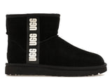 UGG Classic Mini Side Logo Boot Black White (Women's) - image 1