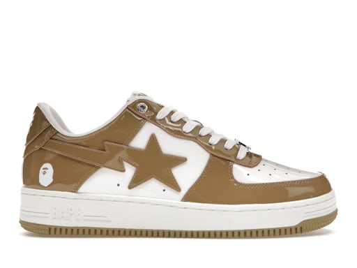 A Bathing Ape Bape Sta Patent Leather White Khaki (2023) - image 1