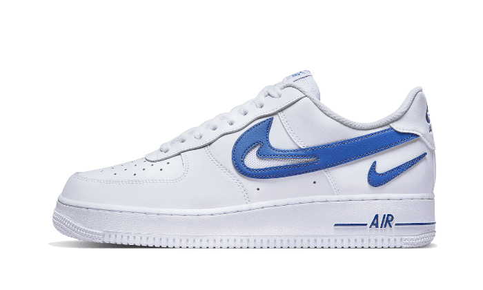 Nike Air Force 1 Low '07 FM Cut Out Swoosh White Game Royal - image 1